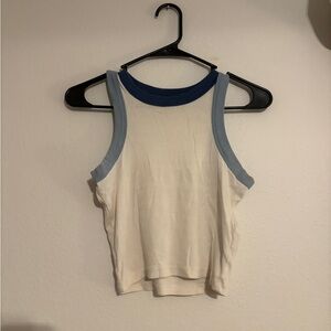 Madewell Blue and Cream Tank Top